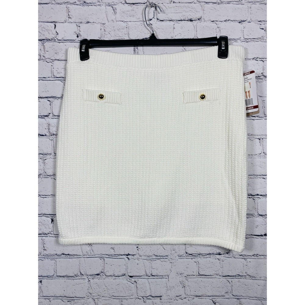 French Connection Women's Mini Sweater Skirt Size XL Cream